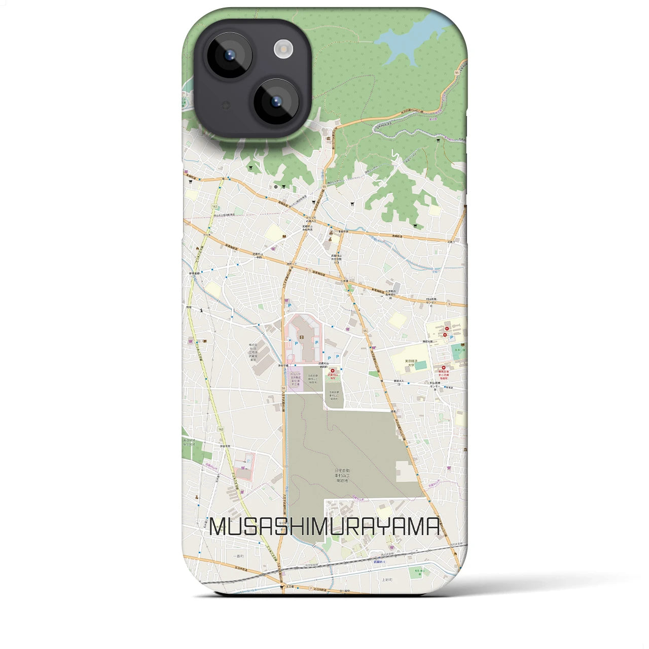 【武蔵村山（東京都）】地図柄iPhoneケース（バックカバータイプ）