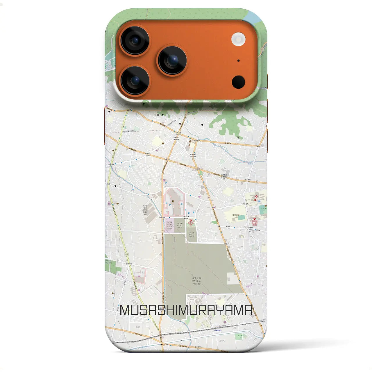 【武蔵村山（東京都）】地図柄iPhoneケース（バックカバータイプ）