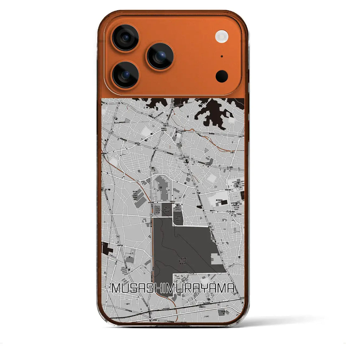 【武蔵村山（東京都）】地図柄iPhoneケース（クリアタイプ）