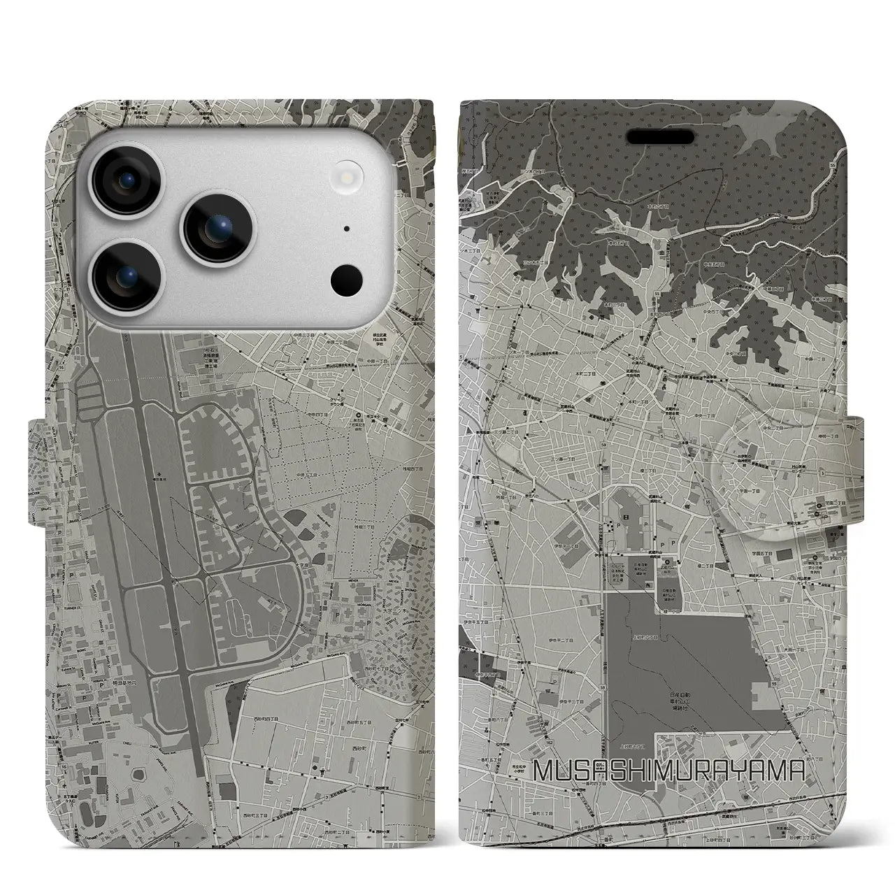 【武蔵村山（東京都）】地図柄iPhoneケース（手帳タイプ）