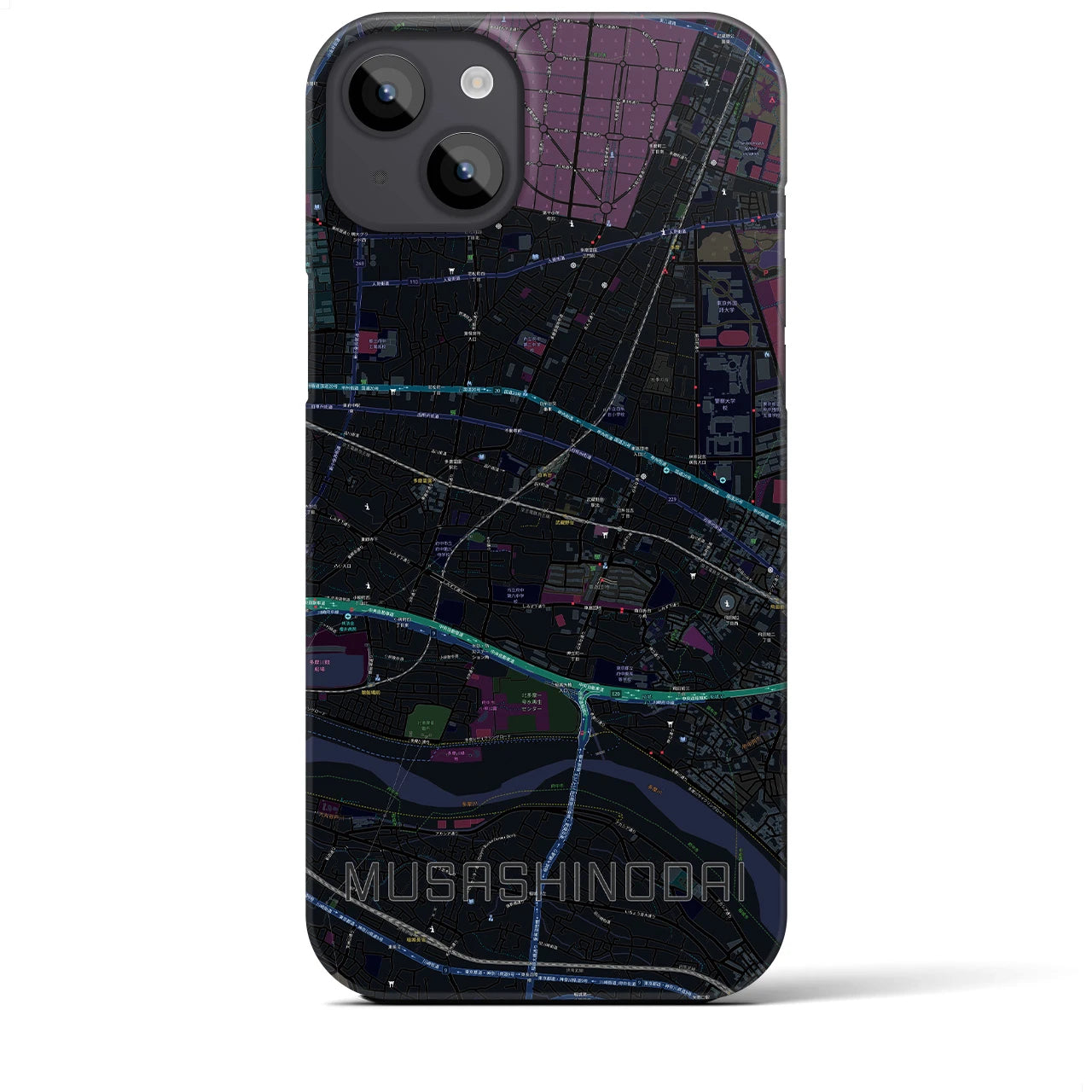 【武蔵野台（東京都）】地図柄iPhoneケース（バックカバータイプ）