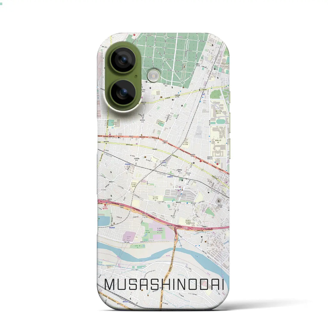 【武蔵野台（東京都）】地図柄iPhoneケース（バックカバータイプ）ナチュラル・iPhone 17 Pro Max 用