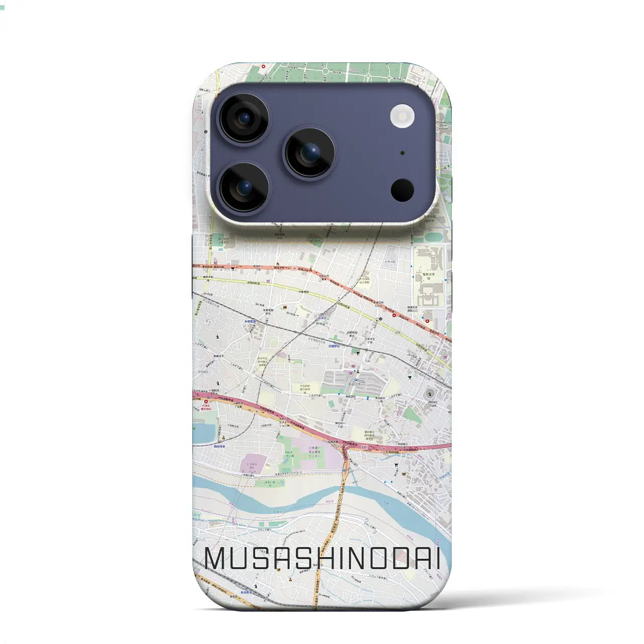 【武蔵野台（東京都）】地図柄iPhoneケース（バックカバータイプ）