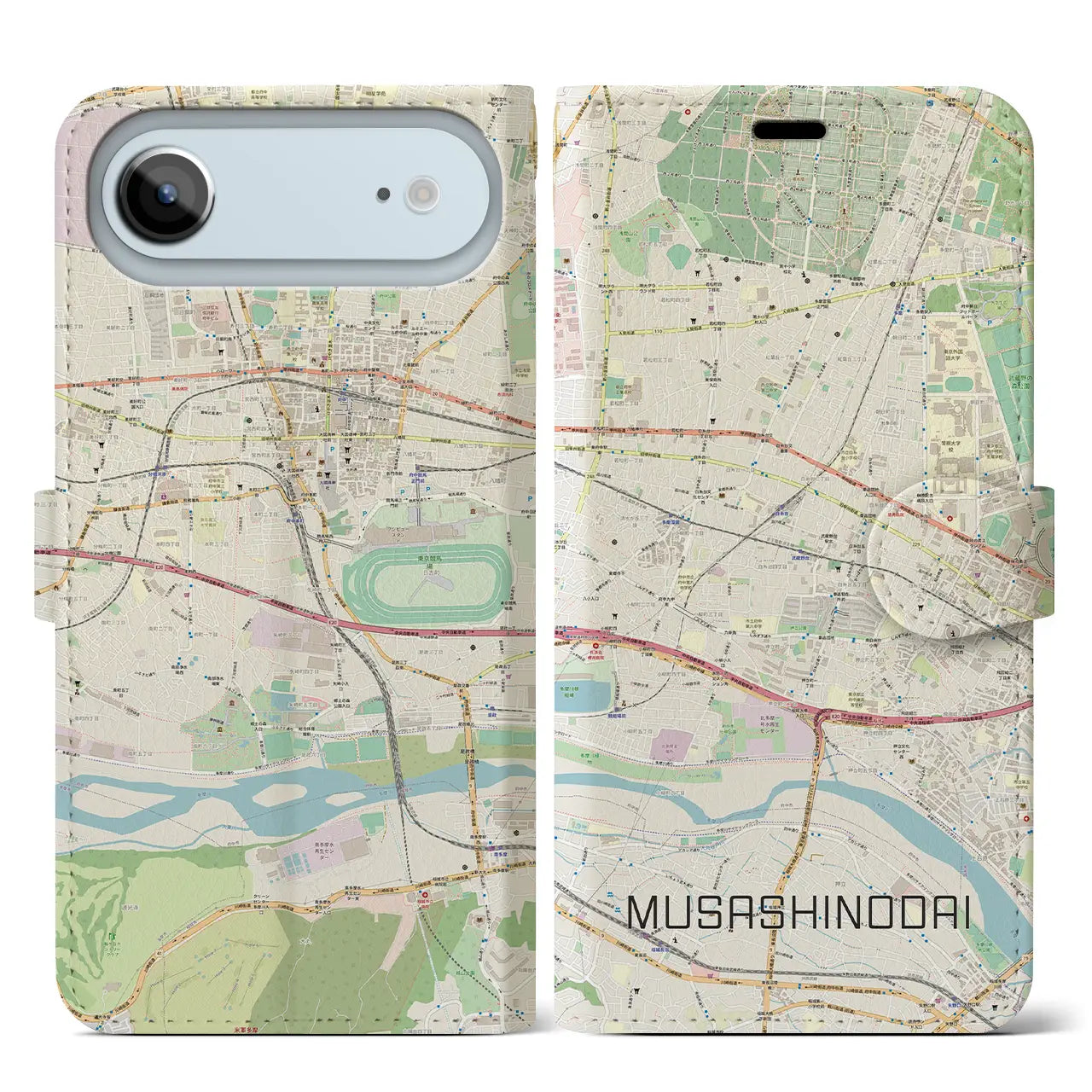 【武蔵野台（東京都）】地図柄iPhoneケース（手帳タイプ）