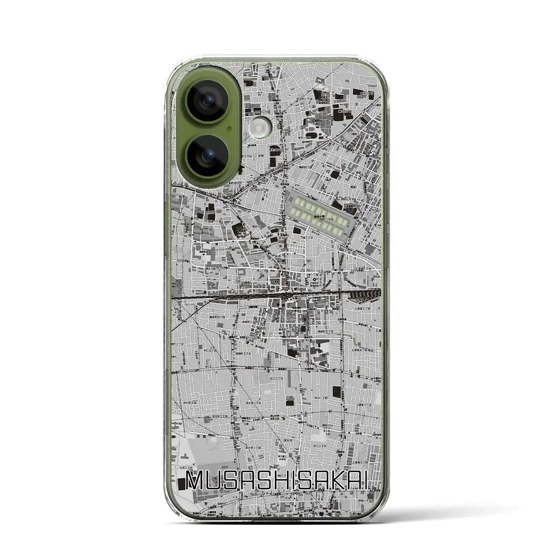 【武蔵境2（東京都）】地図柄iPhoneケース（クリアタイプ）モノトーン・iPhone 17 Pro Max 用