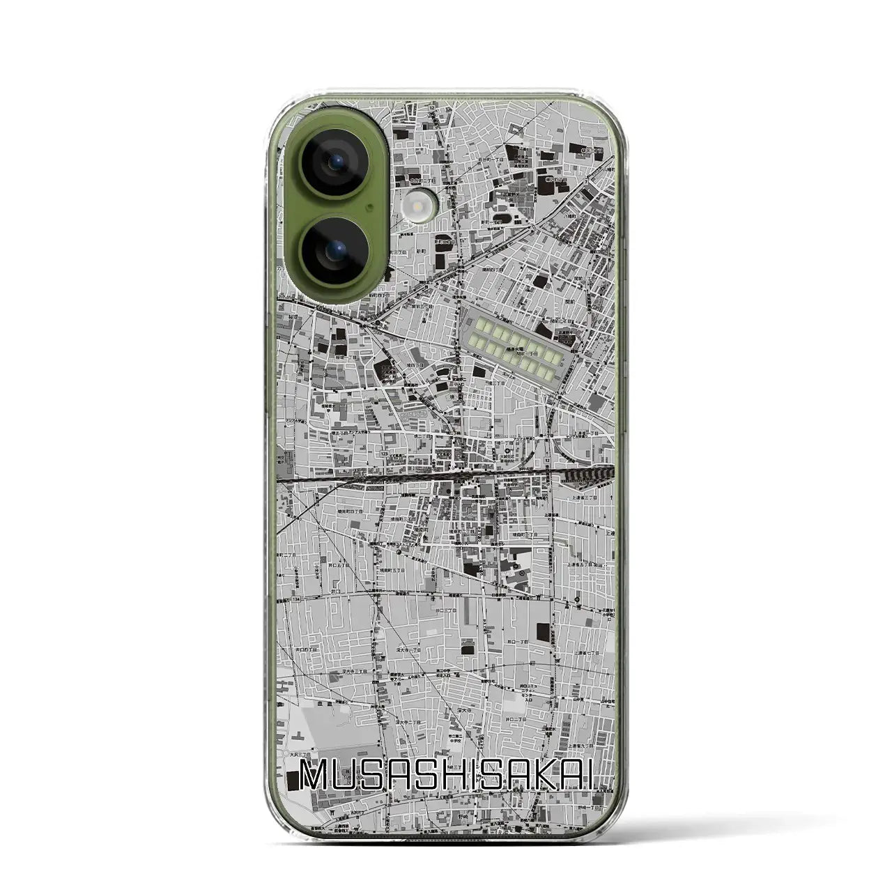 【武蔵境2（東京都）】地図柄iPhoneケース（クリアタイプ）モノトーン・iPhone 17 Pro Max 用