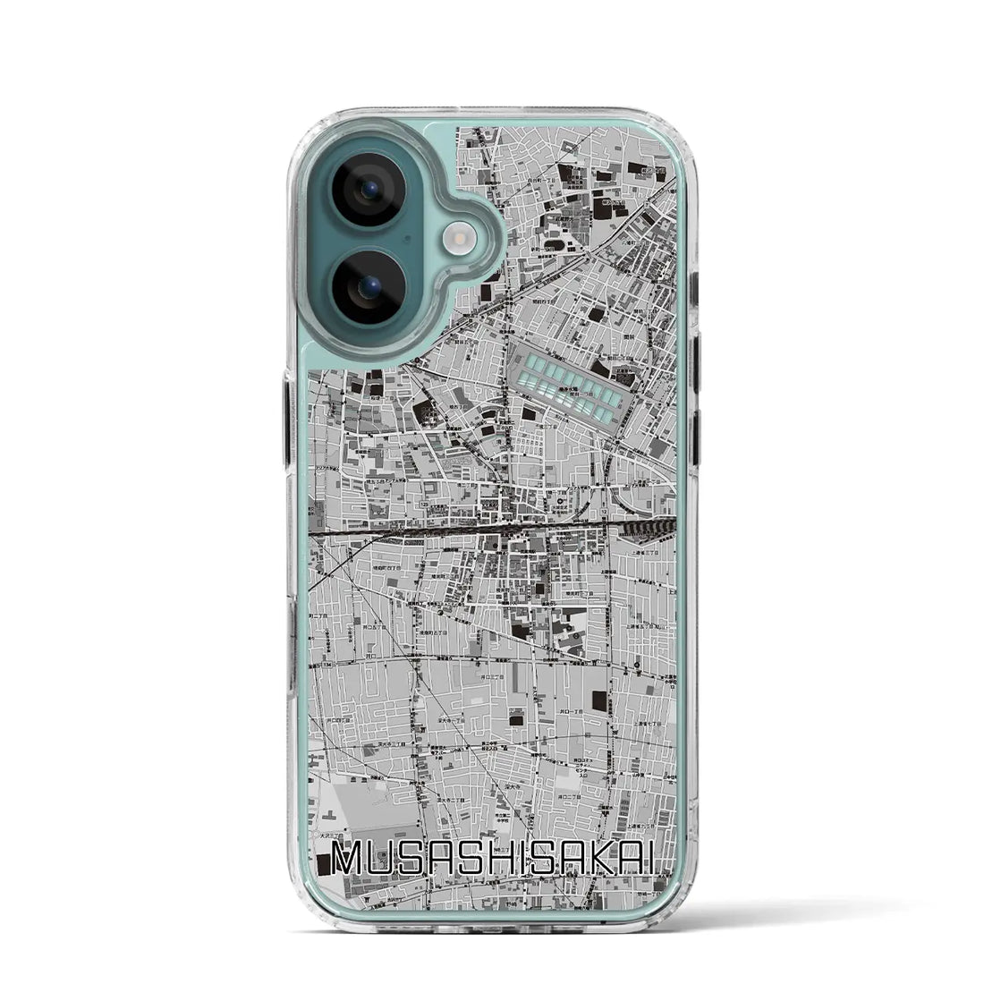 【武蔵境2(東京都)】地図柄iPhoneケース(MagSafeタイプ)モノトーン・iPhone 16 Pro 用