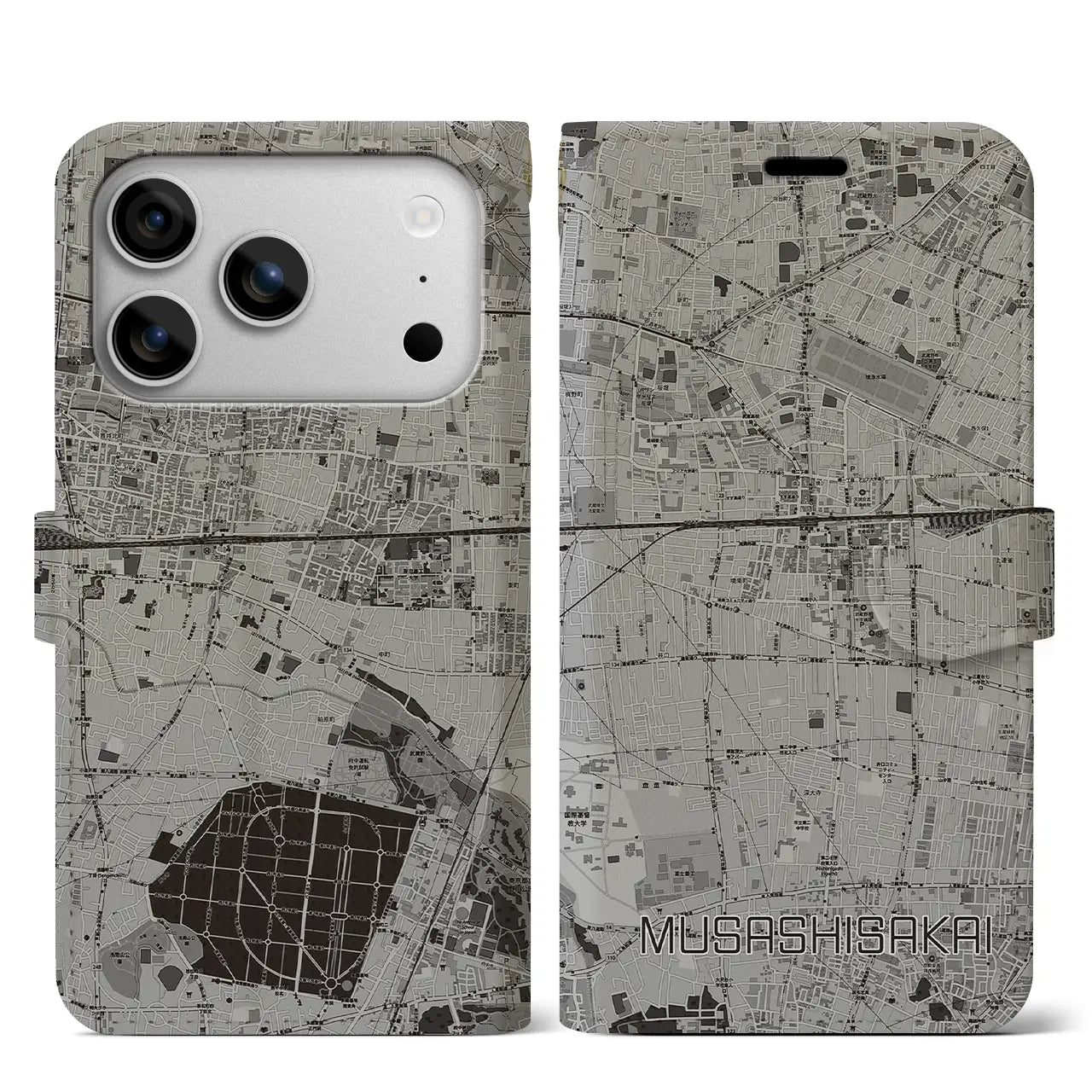 【武蔵境（東京都）】地図柄iPhoneケース（手帳タイプ）