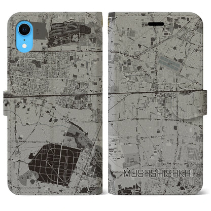 【武蔵境（東京都）】地図柄iPhoneケース（手帳タイプ）モノトーン・iPhone XR 用