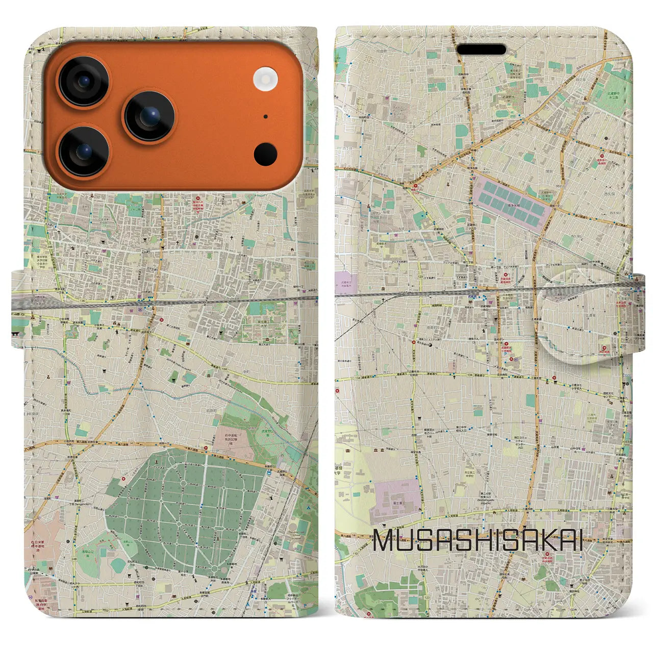 【武蔵境（東京都）】地図柄iPhoneケース（手帳タイプ）