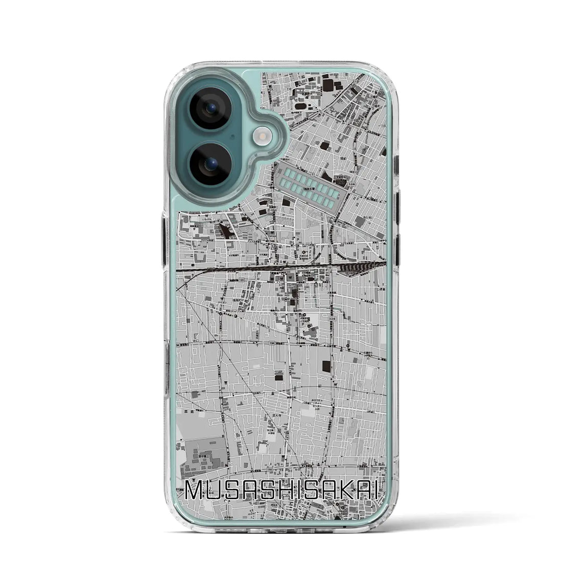 【武蔵境(東京都)】地図柄iPhoneケース(MagSafeタイプ)モノトーン・iPhone 16 Pro 用