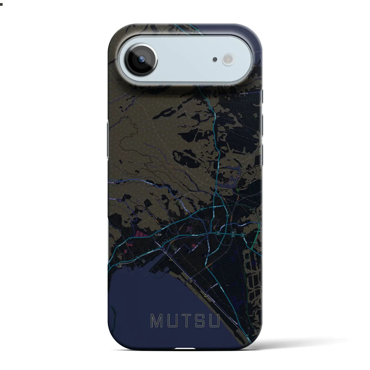 【むつ（青森県）】地図柄iPhoneケース（バックカバータイプ）