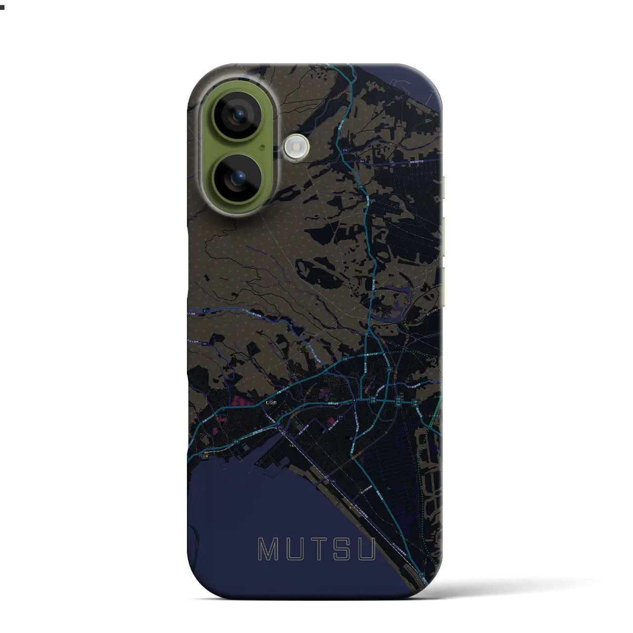 【むつ（青森県）】地図柄iPhoneケース（バックカバータイプ）