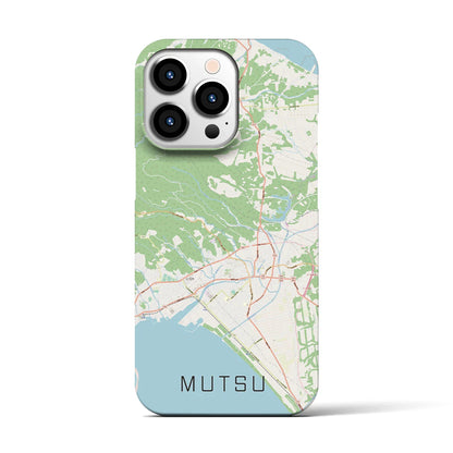 【むつ（青森県）】地図柄iPhoneケース（バックカバータイプ）