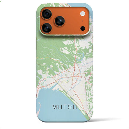 【むつ（青森県）】地図柄iPhoneケース（バックカバータイプ）