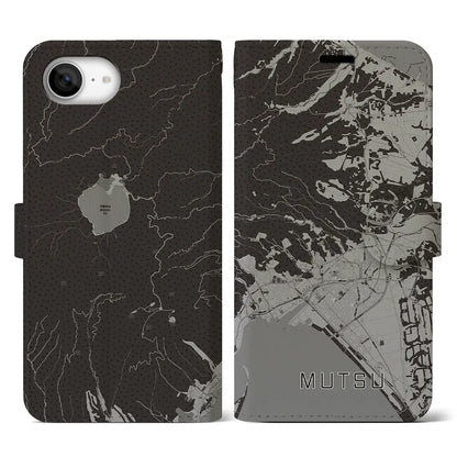 【むつ（青森県）】地図柄iPhoneケース（手帳タイプ）