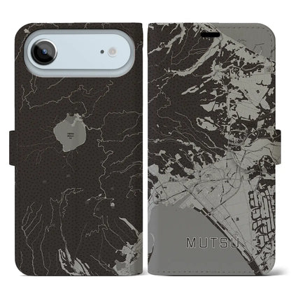 【むつ（青森県）】地図柄iPhoneケース（手帳タイプ）