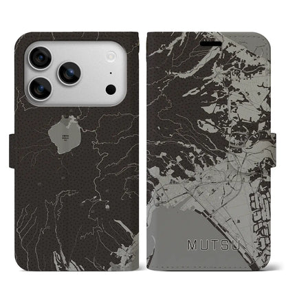 【むつ（青森県）】地図柄iPhoneケース（手帳タイプ）