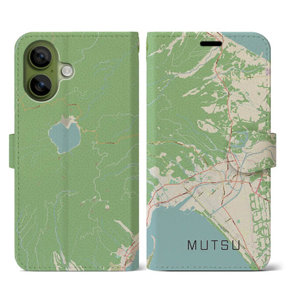 【むつ（青森県）】地図柄iPhoneケース（手帳タイプ）