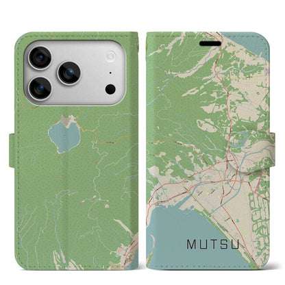 【むつ（青森県）】地図柄iPhoneケース（手帳タイプ）