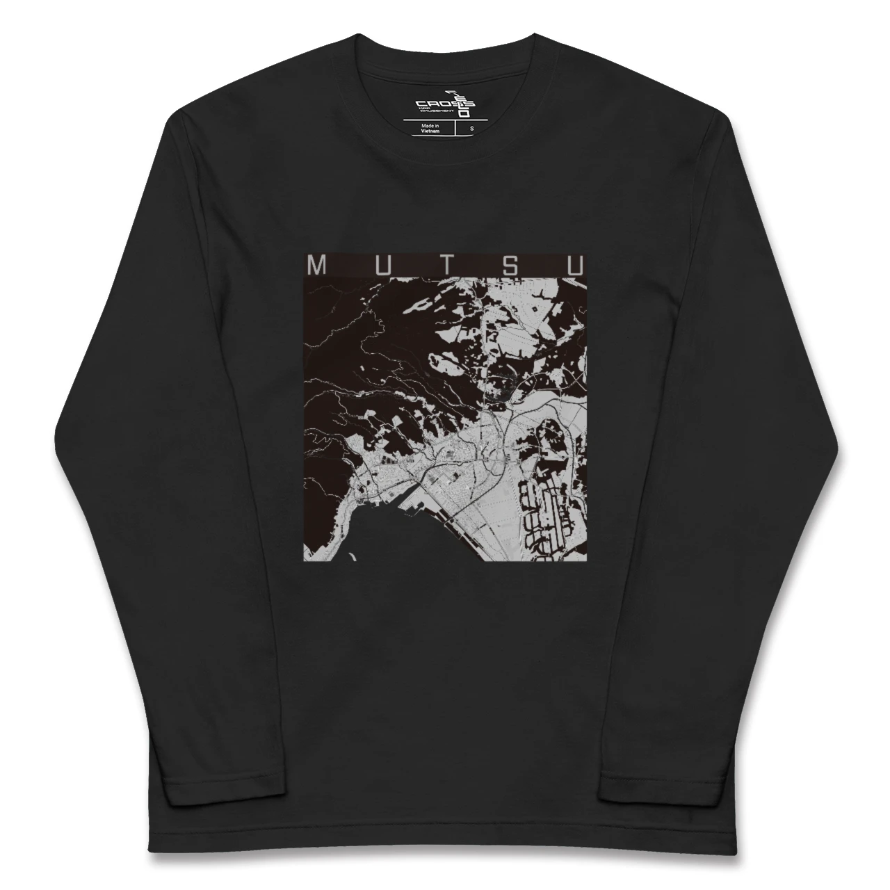 【むつ（青森県）】地図柄ロングスリーブTシャツ