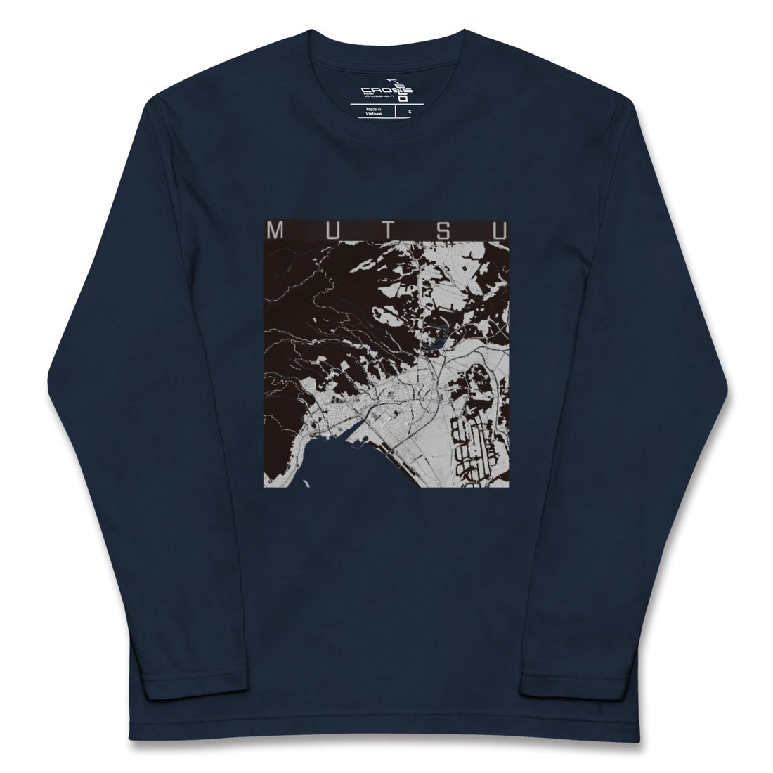 【むつ（青森県）】地図柄ロングスリーブTシャツ