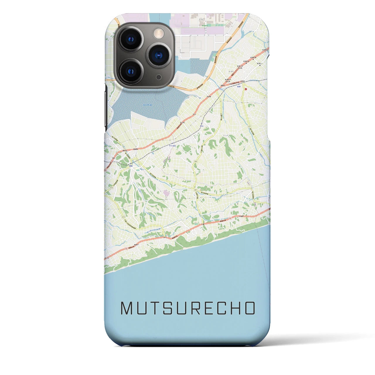 【六連町（愛知県）】地図柄iPhoneケース（バックカバータイプ）