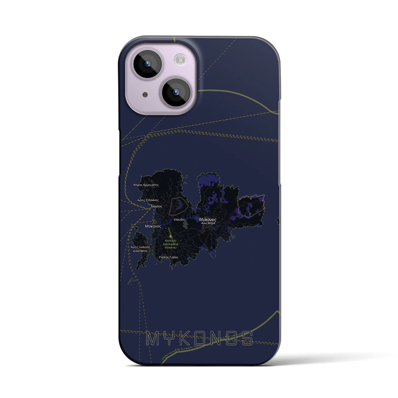 【ミコノス島（ギリシャ）】地図柄iPhoneケース（バックカバータイプ）