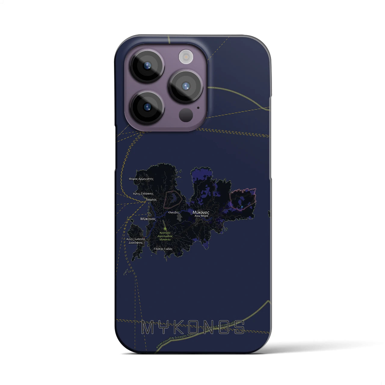 【ミコノス島（ギリシャ）】地図柄iPhoneケース（バックカバータイプ）