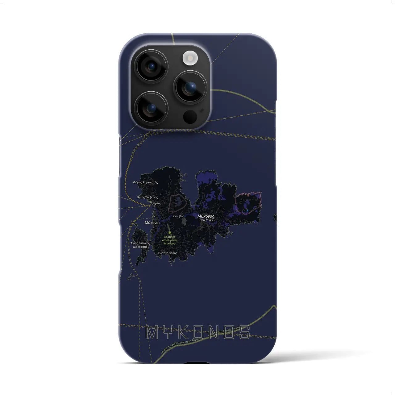 【ミコノス島（ギリシャ）】地図柄iPhoneケース（バックカバータイプ）
