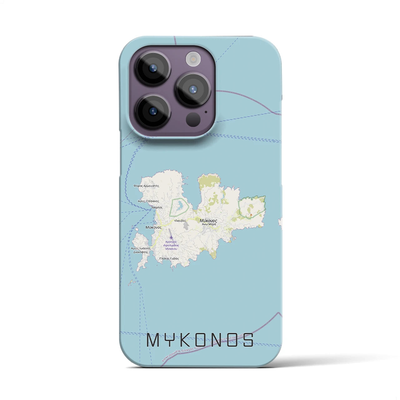 【ミコノス島（ギリシャ）】地図柄iPhoneケース（バックカバータイプ）