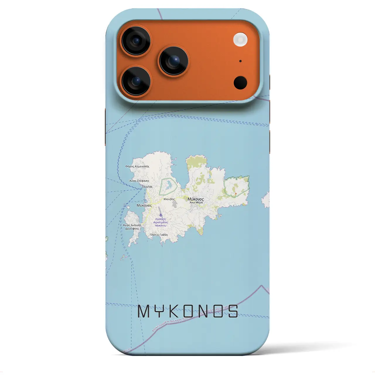 【ミコノス島（ギリシャ）】地図柄iPhoneケース（バックカバータイプ）ナチュラル・iPhone 17 Pro Max 用