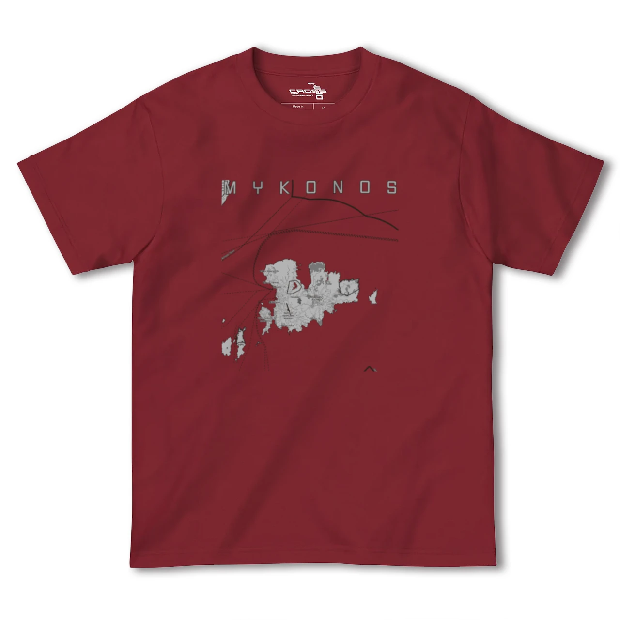 【ミコノス島（ギリシャ）】地図柄ヘビーウェイトTシャツ