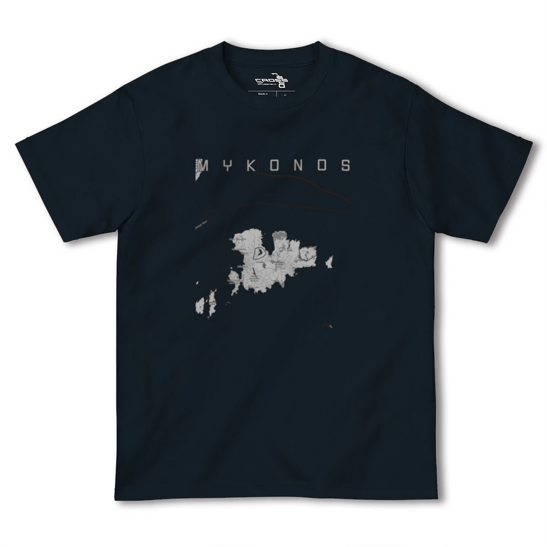 【ミコノス島(ギリシャ)】地図柄ヘビーウェイトTシャツ