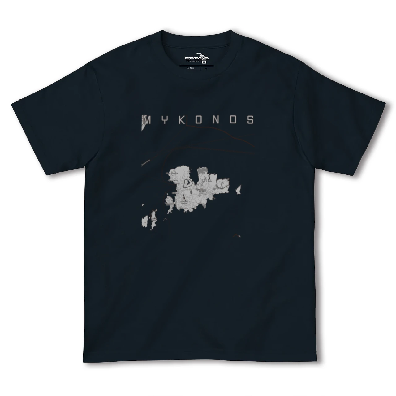 【ミコノス島（ギリシャ）】地図柄ヘビーウェイトTシャツ