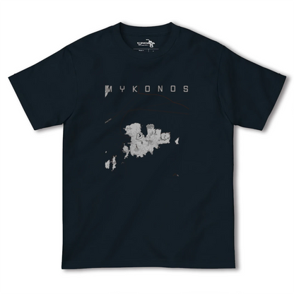 【ミコノス島（ギリシャ）】地図柄ヘビーウェイトTシャツ