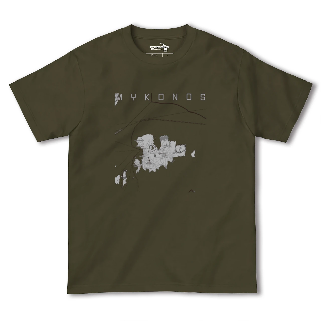 【ミコノス島（ギリシャ）】地図柄ヘビーウェイトTシャツ