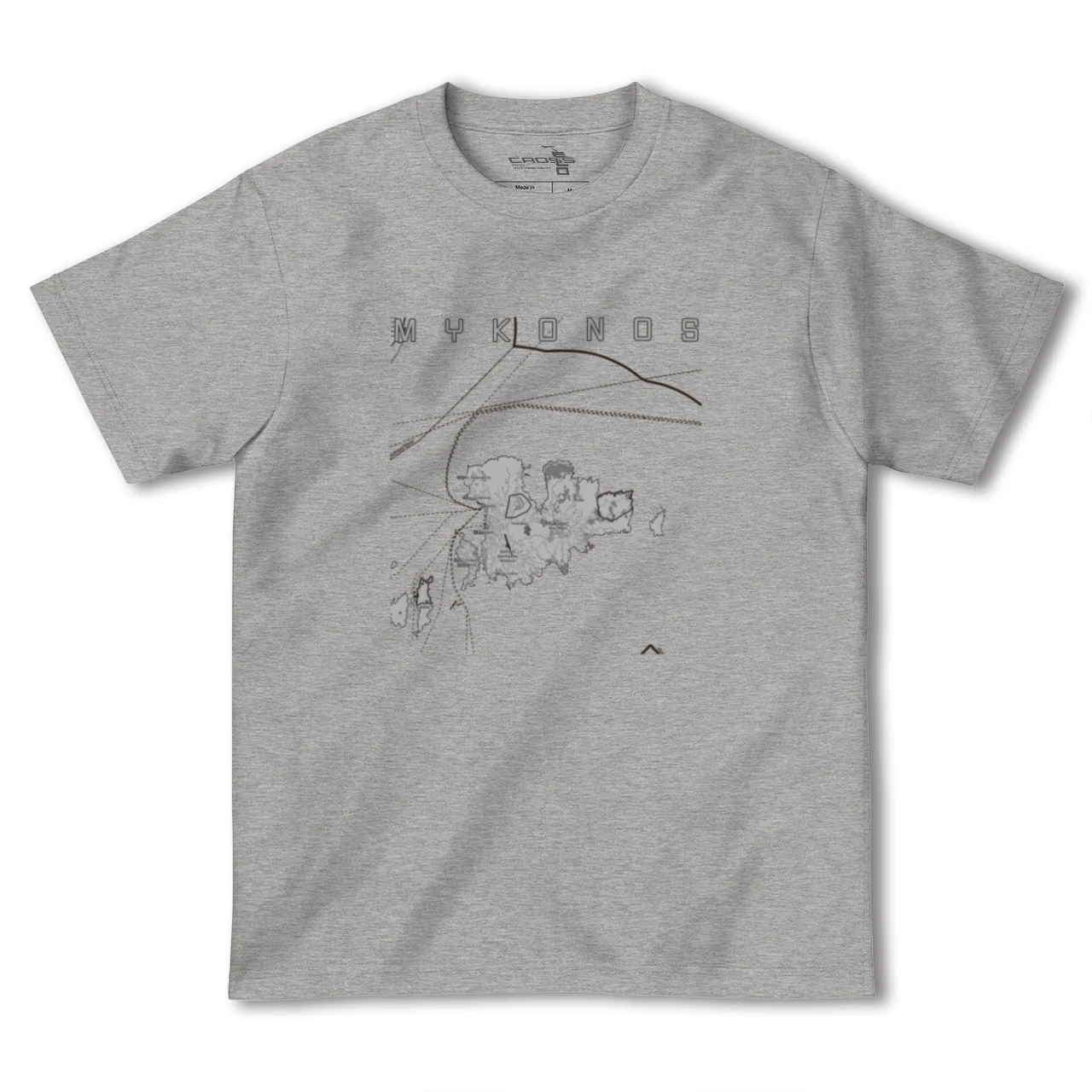【ミコノス島（ギリシャ）】地図柄ヘビーウェイトTシャツ