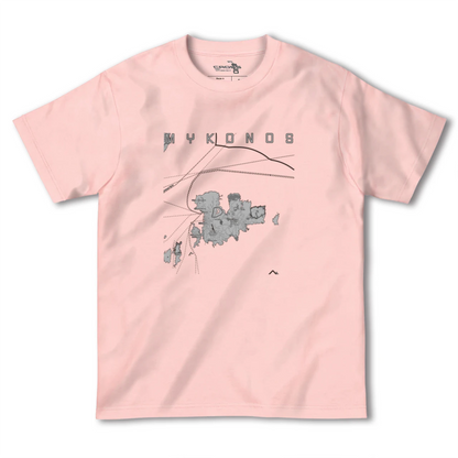 【ミコノス島（ギリシャ）】地図柄ヘビーウェイトTシャツ