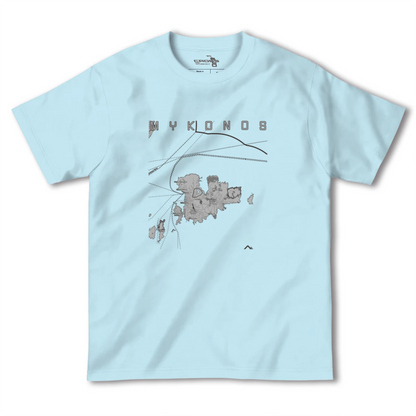 【ミコノス島（ギリシャ）】地図柄ヘビーウェイトTシャツ