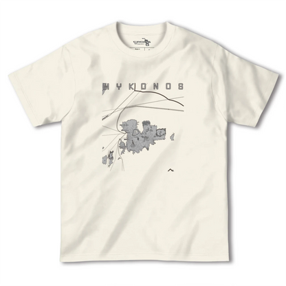 【ミコノス島（ギリシャ）】地図柄ヘビーウェイトTシャツ