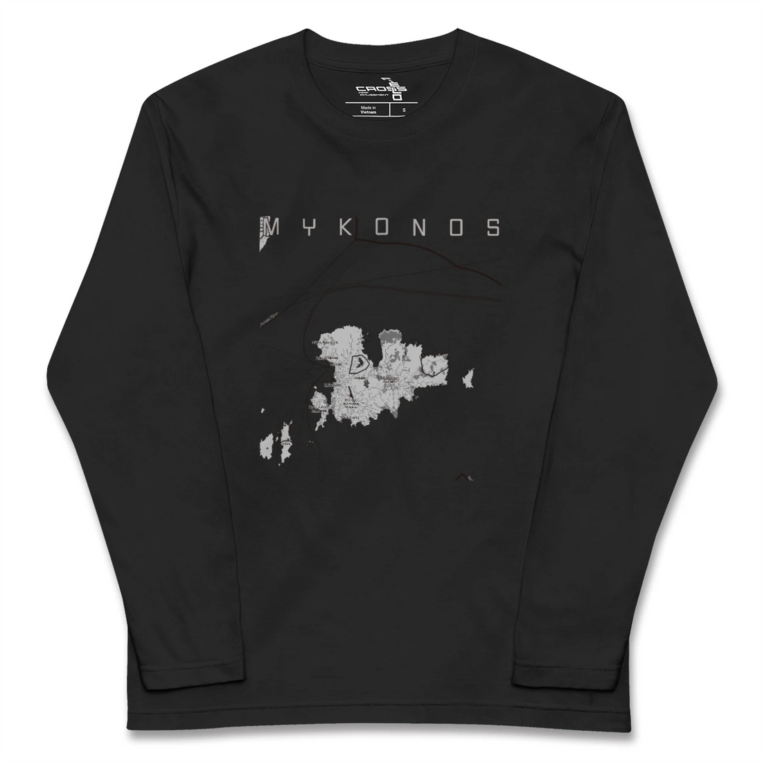 【ミコノス島(ギリシャ)】地図柄ロングスリーブTシャツ