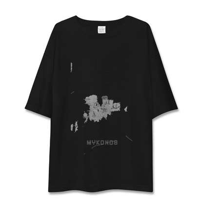 【ミコノス島（ギリシャ）】地図柄ビッグシルエットTシャツ