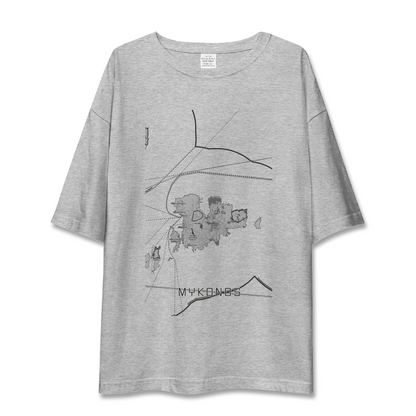 【ミコノス島（ギリシャ）】地図柄ビッグシルエットTシャツ