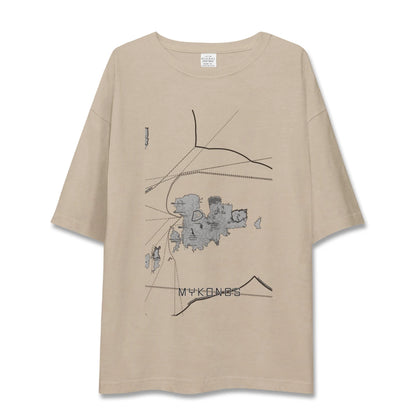 【ミコノス島（ギリシャ）】地図柄ビッグシルエットTシャツ