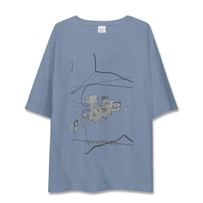 【ミコノス島（ギリシャ）】地図柄ビッグシルエットTシャツ