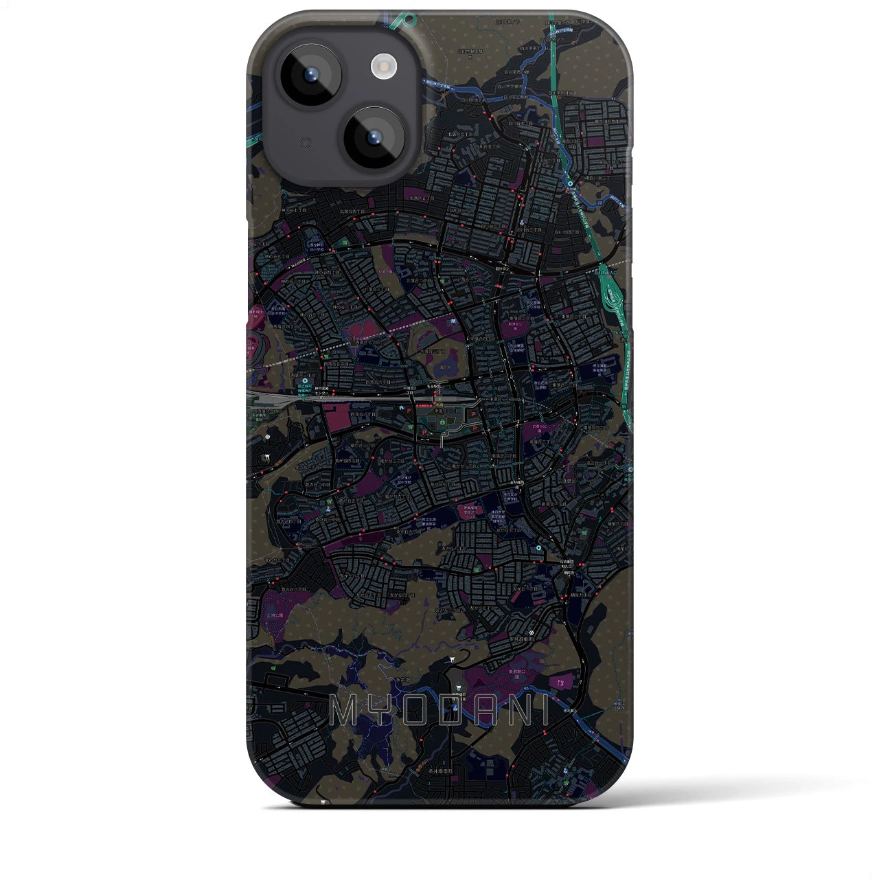 【名谷（兵庫県）】地図柄iPhoneケース（バックカバータイプ）