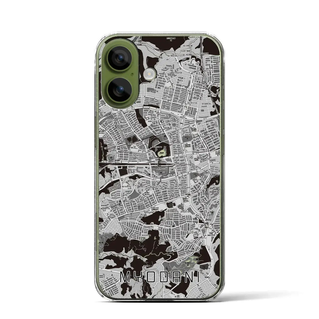 【名谷（兵庫県）】地図柄iPhoneケース（クリアタイプ）モノトーン・iPhone 17 Pro Max 用