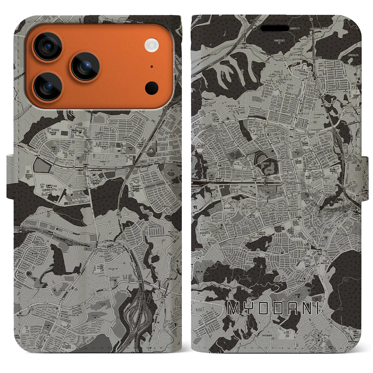 【名谷（兵庫県）】地図柄iPhoneケース（手帳タイプ）