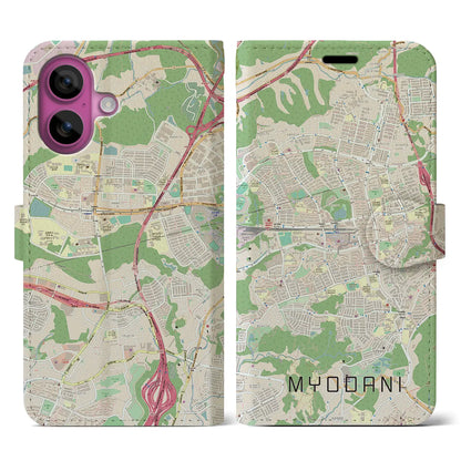 【名谷（兵庫県）】地図柄iPhoneケース（手帳タイプ）ナチュラル・iPhone 16 Pro 用